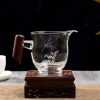 Bamboo Motif Glass Cha Hai with Wooden Handle