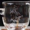 Bamboo Motif Glass Cha Hai with Wooden Handle