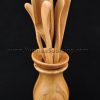 Bamboo Wood Flower Vase Cha Dao Set for Gong Fu Tea Brewing